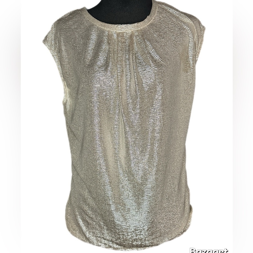 Liz Claiborne Shimmering Gold Cap Sleeve Blouse
